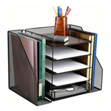 Organizador Mesa Escritório Multiu Porta revistas Com Gaveta