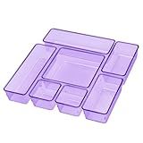 Organizador Modular Acrimet Para Gavetas Bancadas E Armários Plástico Transparente Kit Com 7 Potes Tamanhos Sortidos Cor Lilás Clear