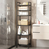 Organizador Multiuso Eficaz De Prateleiras De Cozinha Para Banheiro Carrinho Com Rodas Estante De Chão Para Armazenamento 42x32x146cm