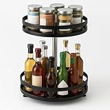 Organizador Multiuso Giratório 360- Preto Temperos Ideal Para Maquiagem- Cosméticos- Higiene E Papelaria- Bancadas--