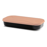 Organizador Multiuso Retangular Baixo 1 2 Litro Black Salmao