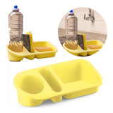 Organizador P Pia Cozinha Porta Detergente Sabão Esponja Cor Amarelo