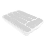Organizador Para Talheres Branco De Gaveta 5 Divisorias