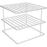 Organizador Porta Pratos Cantoneira Quadrado Prateleira 3 Níveis Branco