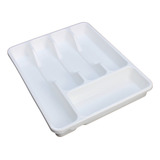 Organizador Separador Porta Talheres De Gaveta Cozinha Com 5 Divisórias Branco