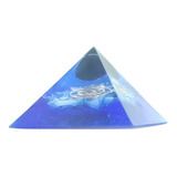 Orgonite Pirâmide Azul Com Pedra Estrela - Conhecimento E Es