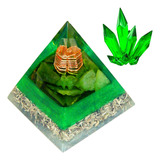 Orgonite Pirâmide Em Cristal Quartzo Verde