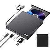 ORIGBELIE Unidade Externa De DVD-CD USB 3-0 Tipo C- Gravador E Leitor ROM ---RW Com Adaptador Para Laptop- PC- Desktop- Compatível Com Mac Windows Linux