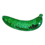 Ornamento De Banana Discoteca Enfeite De Mesa Verde