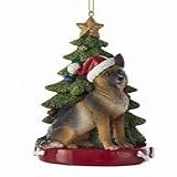 Ornamento De Natal De Resina De Cachorro Papai Noel De 10 Cm De Pastor Alemão
