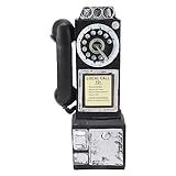 Ornamento De Telefone Antigo- Modelo De Telefone Celular Clássico Na Moda- Decoração De Telefone Antigo Rotativo Vintage- Ornamentos Artesanais Decoração De Cabine De Janela De Café Bar -preto-