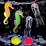 Ornamentos Brilhantes De Aquário De Silicone Decoração Artificial De Anêmonas Do Mar Incluindo Corais águas Vivas Cavalo Marinho árvore De Natal Enfeite De Silicone Para Aquário Aquário