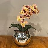 Orquídea Tigre Rosa Artificial Arranjo No Vaso Espelhado Flores Permanentes