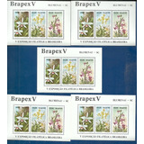 Orquídeas 1982 Brapex V Flores Borboleta Bf51 5 Blocos