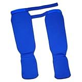 Oshhni Caneleiras De Proteção Do Peito Do Pé Equipamento De Proteção De Karatê Par Acolchoado Para Adultos Lavável Guardas De Pernas Grossas Guardas De Azul M