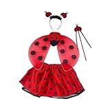 Oshhni Conjunto De Fantasia De Animal Infantil Presentes Com Asa Vestido Para Dança De Festa No Palco 4 Unidades De Joaninha