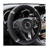 Osilly Capa De Volante De Carro Brilhante- Protetor De Volante Elástico De Couro Macio Com Strass De 38 Cm- Diamante De Cristal Brilhante Para Mulheres E Meninas- Acessórios De Interior De Carro Para A Maioria Dos Carros -preto-