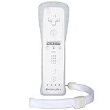 Ostent 2 In 1 Remote Controller Built In Motion Plus For Nintendo Wii Console Game (white)