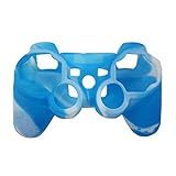 OSTENT Capa De Silicone Camuflada Compatível Com Controle Sem Fio Com Fio Sony PS2 3 Cor Azul