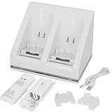 OSTENT Carregador Dock Station   2 Baterias Para Controle Remoto Nintendo Wii Cor Branca