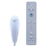 Ostent Controle Remoto 2 Em 1 Integrado Motion Plus + Nunchuk Para Jogo Nintendo Wii Cor Branca