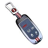 OTMIK Capa Para Chave De Carro Em Liga De Zinco Preta E Branca Com Gradiente Adequado Para Jeep Cherokee Wrangler Compass Renegade Grand Wagoneer Obsidian 2024 Acessórios Para Chaveiros A 5 Botões 