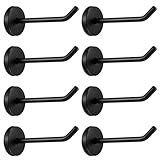 Otoolling Pacote Com 8 Ganchos De Parede De 10 Cm Para Pendurar- Cabides De Toalha Resistentes- Cabides De Roupão De Aço Inoxidável Preto Para Banheiro- Quarto- Parede- Sala De Estar- Portas- Armários