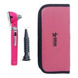 Otoscópio Profissional Led Fibra Óptica Cor Rosa 2 5v