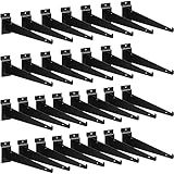 Oudain Suporte De Prateleira De Faca Slatwall Suportes De Prateleira Para Slatwall Suporte De Prateleira De 30 Cm Com Borda Resistente Acessórios De Slatwall Para Todos Os Painéis De Ripas Preto 30 Peças 