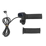 OUKENS 1 Par De Cabo De Acelerador De Bicicleta Elétrica Aperto De Acelerador De Torção De Borracha Universal E Bike Com Visor De Bateria De LED Meia Empunhadura De Torção Do Pulso Para Scooter De Bicicleta Elétrica