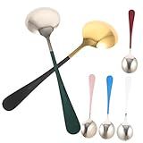 OUNONA 6 Unidades Colher Redonda Grande Mini Colher Colheres Pequenas Colheres De Beber Colheres De Mistura Kit Coquetel Colher Japonesa Aço Inoxidável Colher De Sopa Metal