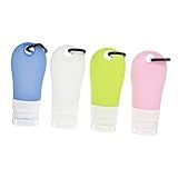 Outanaya 4 Pçs Garrafa De Loção Garrafa De Viagem Recipiente De De Silicone Recipientes De Armazenamento Garrafa De Aperto Dispensador De Cosméticos Garrafa Reutilizável Garrafa