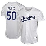 Outerstuff Camiseta Mookie Betts Los Angeles Dodgers MLB Kids Youth 8-20 Branca Home Player- Branco- 14-16