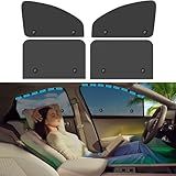 Ovege Cortinas De Janela De Carro Magnéticas 4 Peças Tela De Janela De Carro Malha Preta Proteção UV Bebê Privacidade Sucção Frente E Verso 4 Peças
