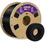 Overture Rolo Flexível De TPU Poliuretano Termoplástico De 1 75 Mm Com Impressora 3D Macia De 200 X 200 Mm Carretel De 1 Kg 1 Kg Precisão Dimensional De 0 05 Mm 1 Pacote Preto 