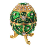 Ovo De Páscoa Fabergé Verde De Luxo Porta jóias Russo