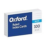 Oxford Cartões Pautados De índice- 7-6 Cm X 12-7 Cm- Branco- 100 Por Pacote -40153-SP-