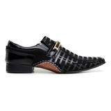 Oxfords Masculino Calvest 1930c592 Couro Preto Elástico
