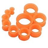 Oyaface Kit De 20 Peças De Túneis Laranja 2 G 2 5 Cm De Silicone Protetores De Ouvido Macios Alargadores De Ouvido Túneis