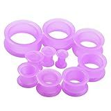 Oyaface Kit De 20 Peças De Túneis Roxos 2 G 2 5 Cm De Silicone Protetores De Ouvido Macios Alargadores De Ouvido Túneis