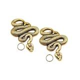OYOYTLGX Estátua De Cobra De Latão Pacote Com 2 Mini Estatuetas De Animais De Cobra De Metal Escultura Enfeite De Mesa Decoração De Casa Colecionável Faça Você Mesmo Pingente De Presente