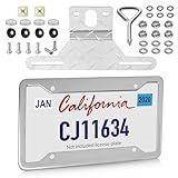 Oyviny Suporte De Placa De Carro De Reboque E Kit De Moldura De Placa De Licença Universal Prata- Trailer Caminhão Barco Reboque 4 Furos Aço Inoxidável Capa De Moldura De Placa De Licença De Alumínio Suporte De Luz