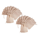 P 20 Peças De Linho Drawstring Presente Sacos Tecido