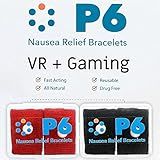 P6 Health Original All Natural Reality Gaming Motion Sickness Anti Nausea Pulseiras (2 Unidades, Vermelho - Preto)