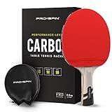 Pá De Pingue Pongue PRO Spin Com Fibra De Carbono Lâmina Elite Series 7 Camadas Borracha Premium Esponja De 2 0 Mm E Capa Protetora De Borracha Escolha De Raquete De Tênis De Mesa Clássica Shakehand Ou Penhold Grip