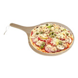 Pá Para Pizza De Madeira 35 Cm Cabo Curto