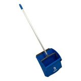 Pá Plástica Coletora Pop Azul Cabo Alumínio Bralimpia
