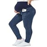 PACBREEZE Calça Jeans Feminina Para Gestantes Sobre A Barriga Skinny Skinny Calça Jeans Confortável Para Gravidez 01 Azul Escuro M