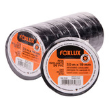Pack 10 Fitas Isolante Pvc Antichamas 30mx19mm Preta Foxlux