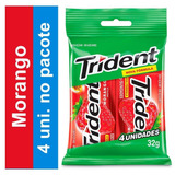 Pack 4 Goma De Mascar Trident Fresh Morango 32g